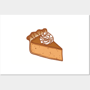 Pumpkin Pie With Cream Digital Illustration Posters and Art